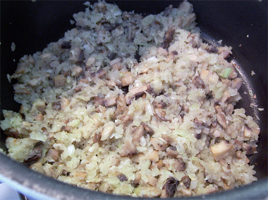 cooking the vegetables