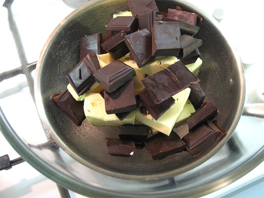 melting the chocolate and butter