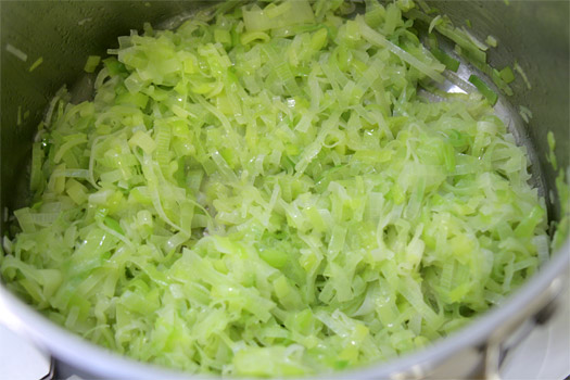 softening the leeks