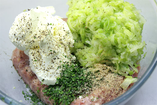 all the filling ingredients in a bowl