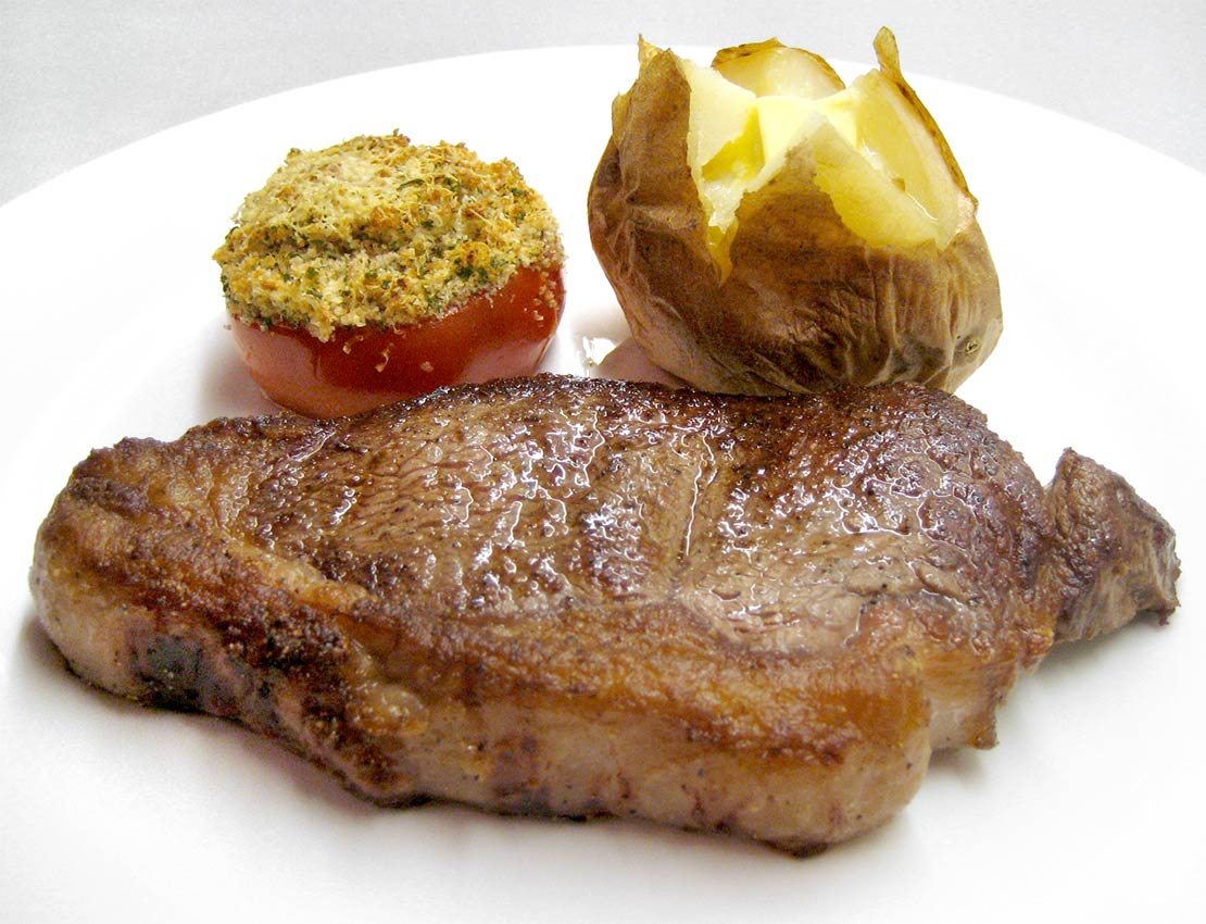 the finished steak
