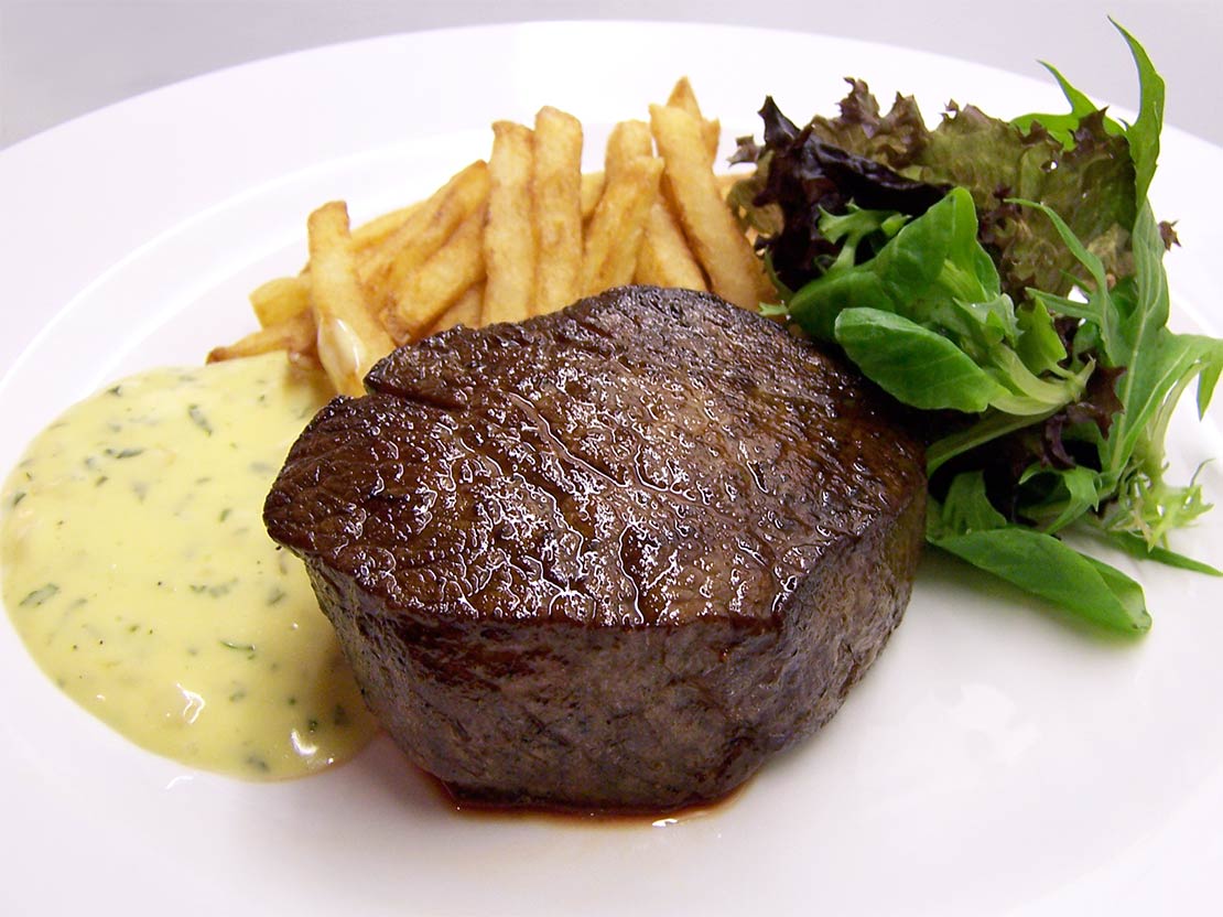 the finished fillet steak