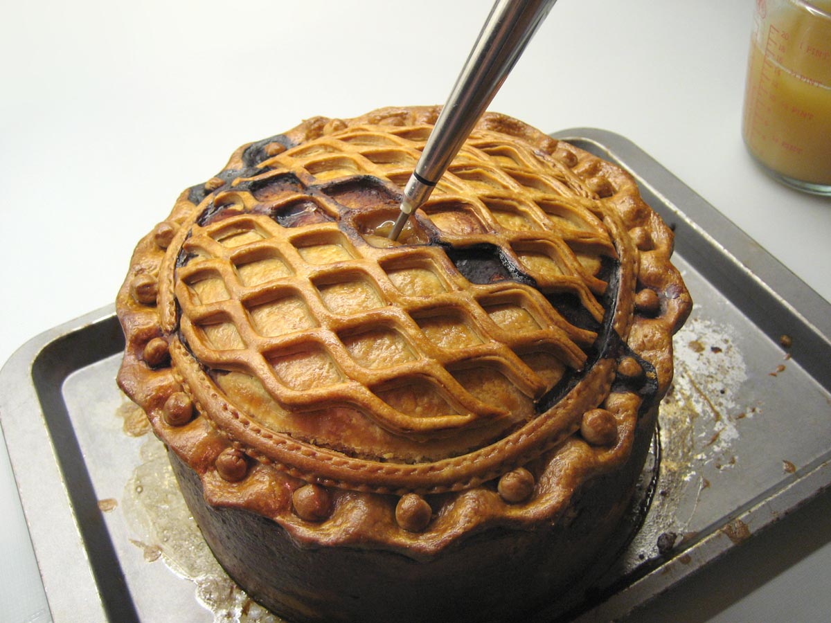 filling the pie with aspic