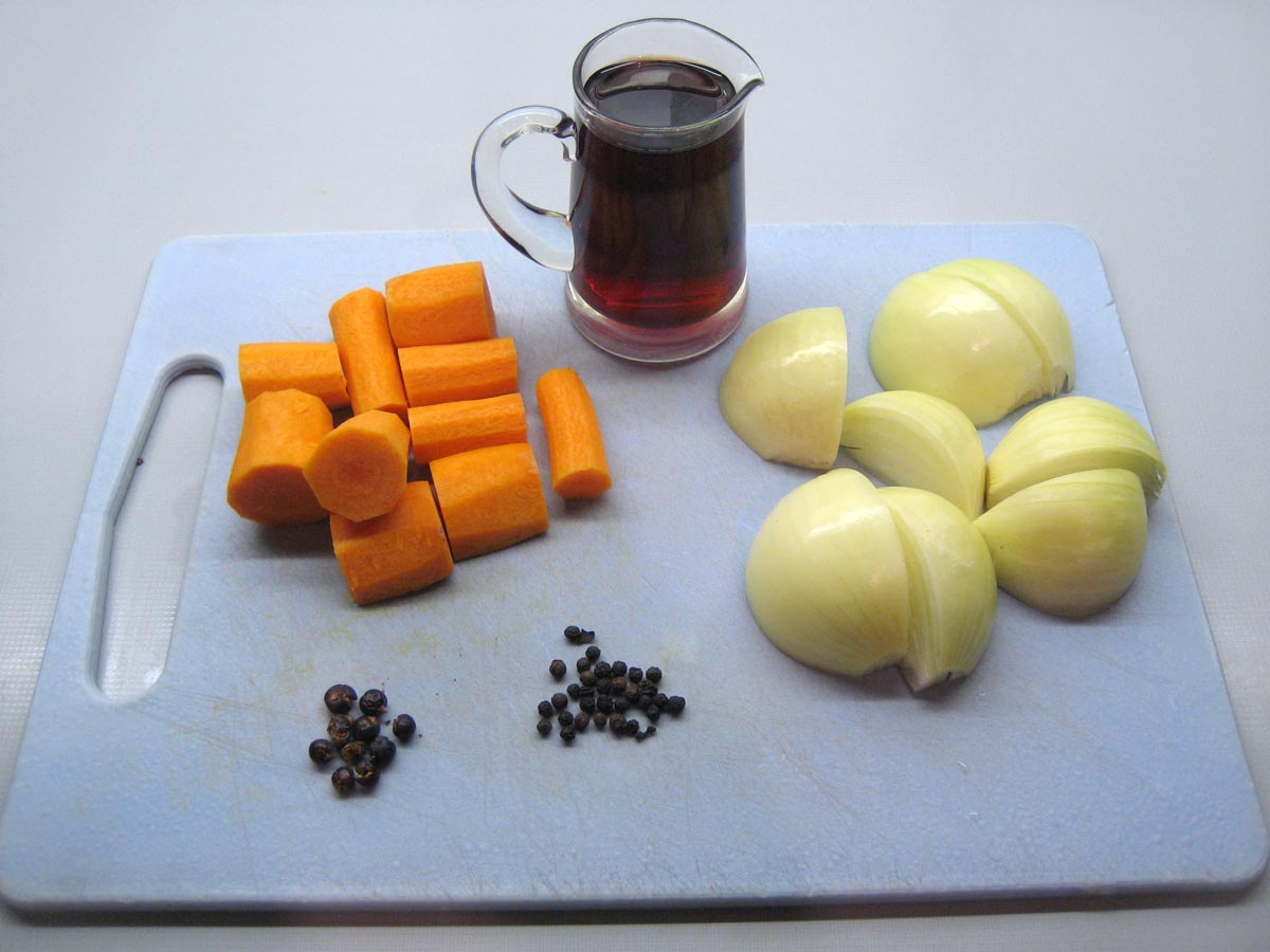 preparing the ingredients for the stock