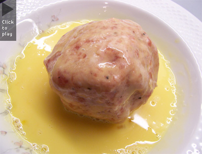 coating the formed scotch eggs
