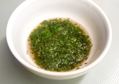 the finished mint sauce