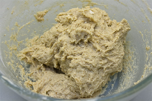 the roughly mixed dough