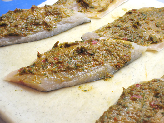 the coated fish