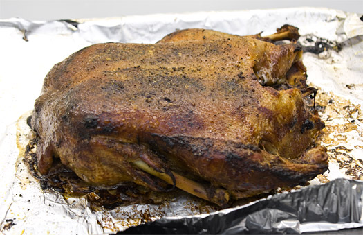 the duck after quick roasting